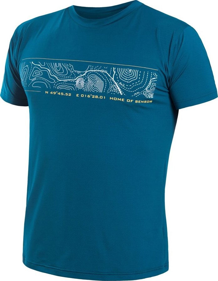 Pánské funkční tričko SENSOR Coolmax Tech GPS modré Velikost: XXL, Barva: Modrá