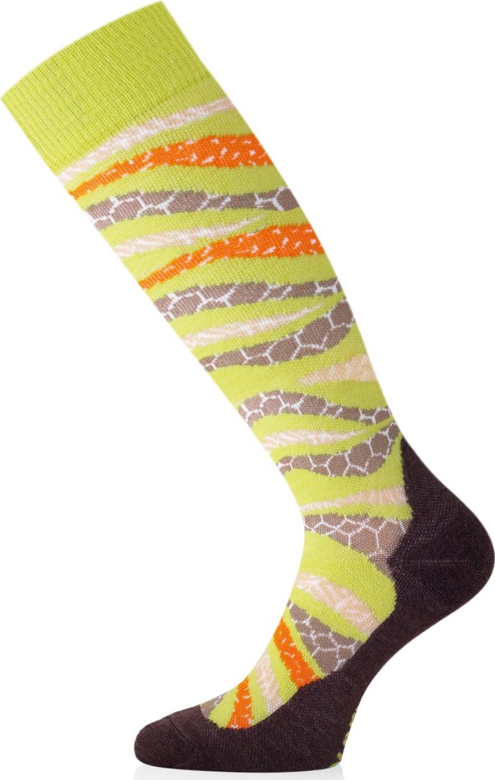 Unisex merino lyžařské podkolenky LASTING SLF žluté Velikost: (42-45) L