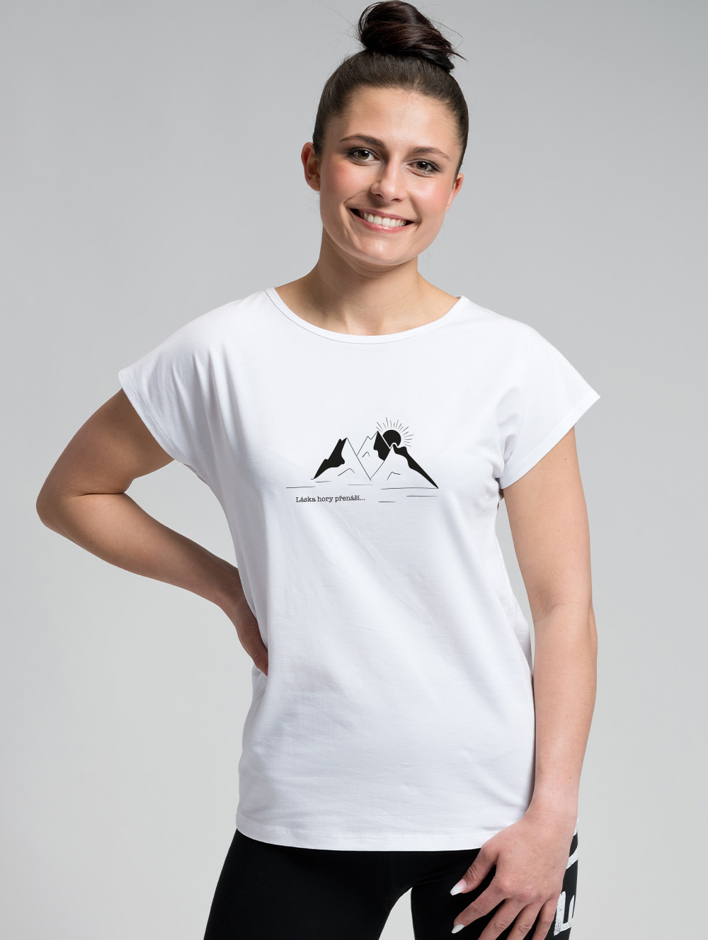 Dámské bavlněné tričko CITYZEN bílé Láska hory přenáší Velikost: XL/44
