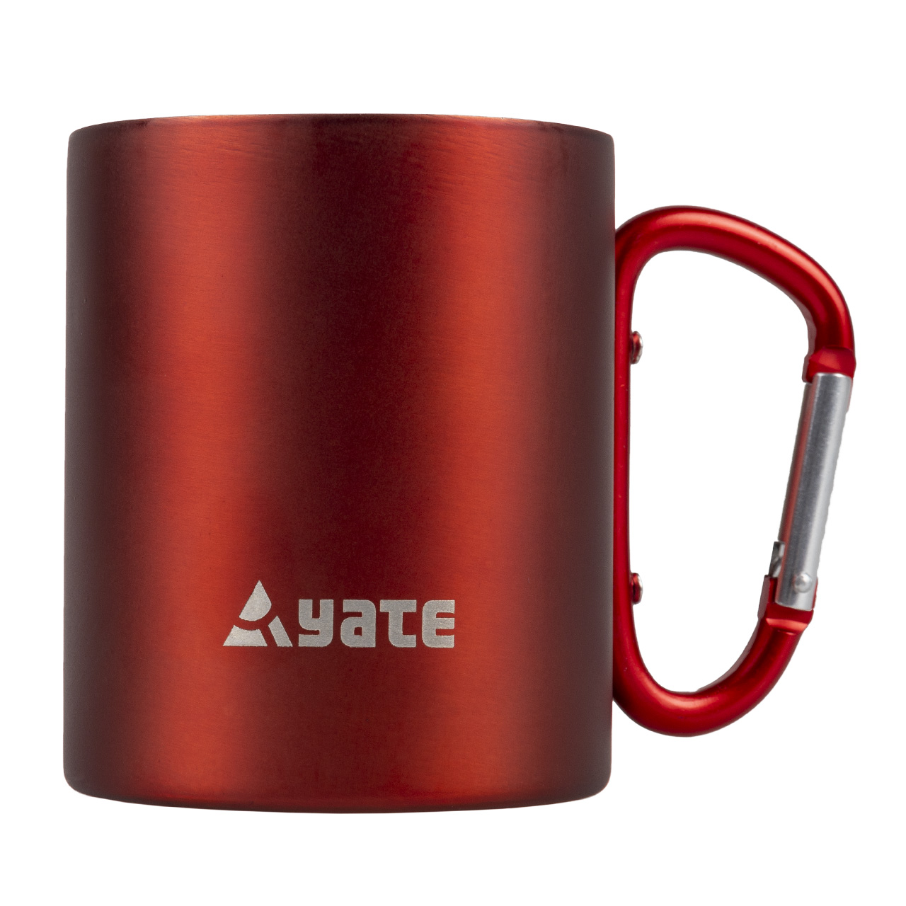 Hrnek YATE s karabinkou COLOR 0,3 l nerez - červený