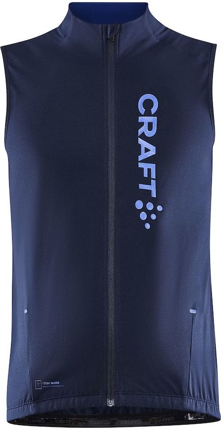 Pánská fleecová vesta na kolo CRAFT Core Bike Subz modrá Velikost: XL