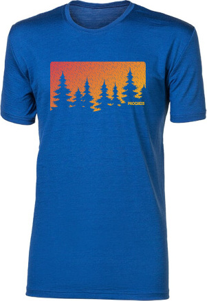 Pánské merino triko PROGRESS Hrutur Forest modré Velikost: S