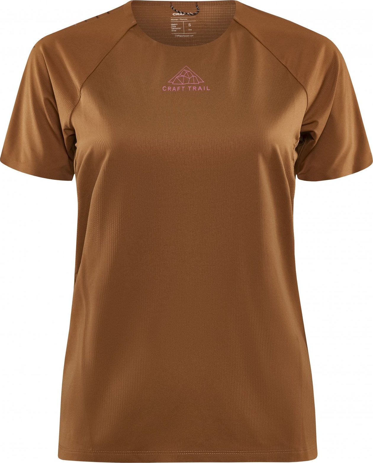 Dámské běžecké triko CRAFT Pro Trail Ss hnědé Velikost: M