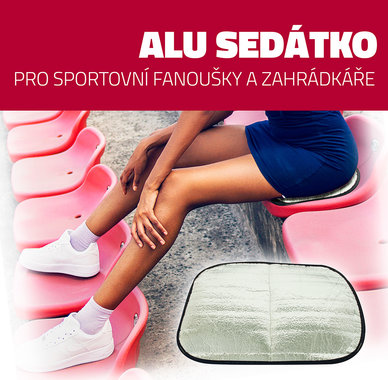 Sedátko YATE Alu 40x30 cm bílé