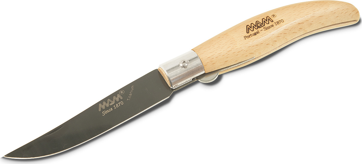 Zavírací nůž s pojistkou MAM Ibérica 2018 Black Titanium - buk, 9 cm