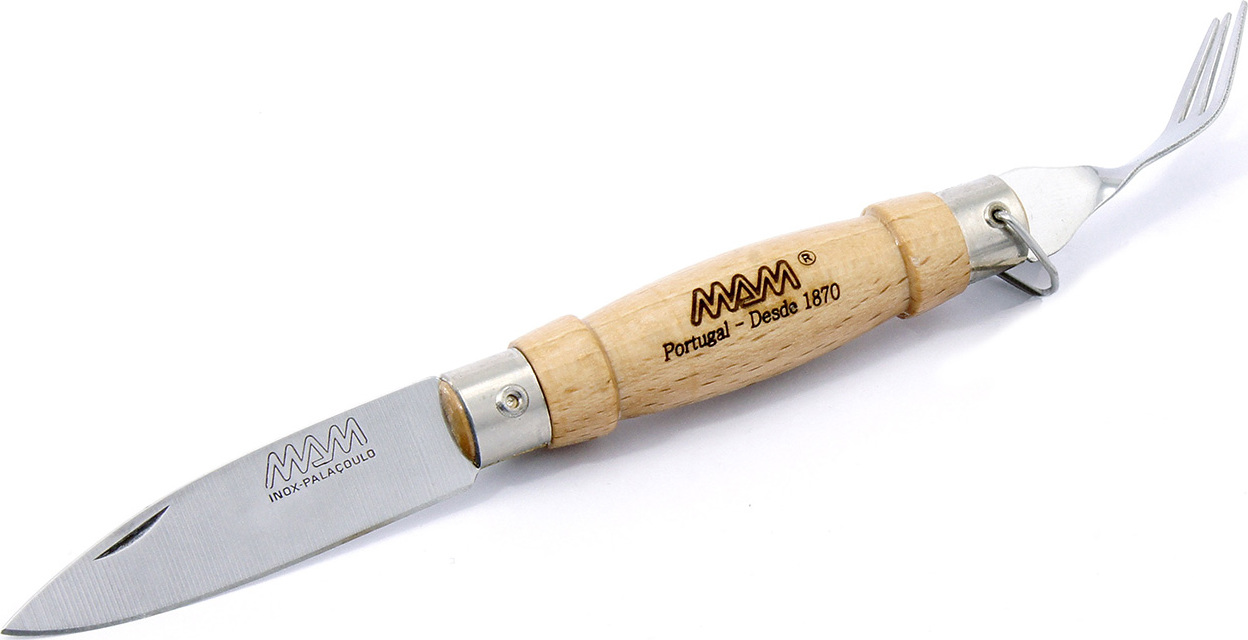 Zavírací nůž s vidličkou MAM Traditional 2020 - buk, 6,1 cm