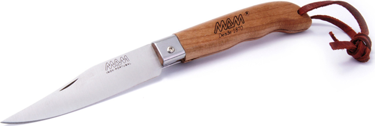 Zavírací nůž s koženým poutkem MAM Sportive 2047 - bubinga, 8,3 cm