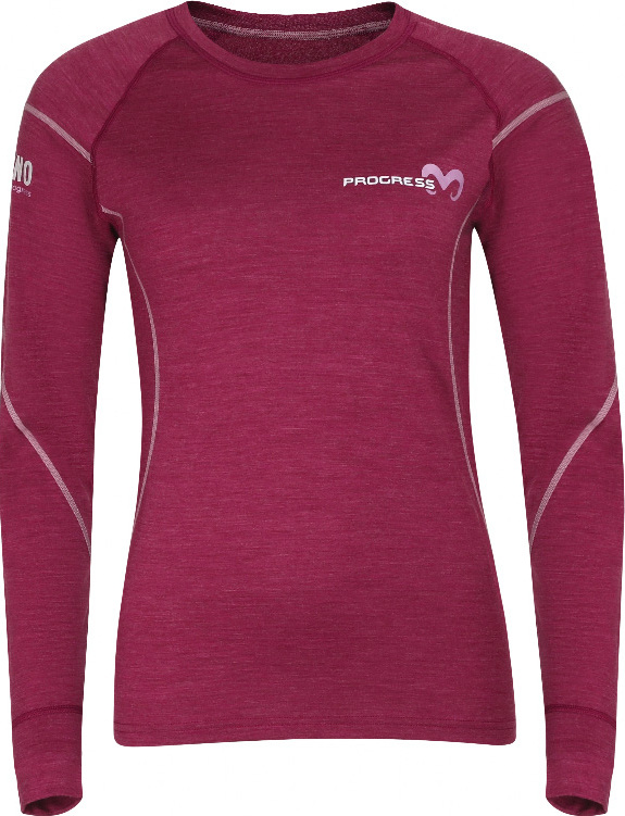 Dámské merino triko PROGRESS MW Ndrz vínové Velikost: S