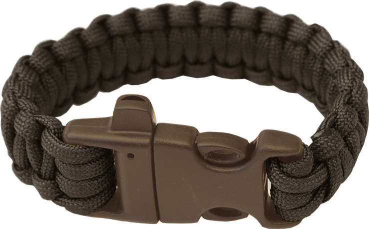 Paracord náramek HIGHLANDER - trojzubec, píšťalka černý