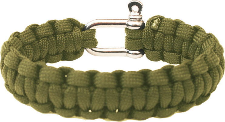 Paracord náramek HIGHLANDER - kovová spona olivový