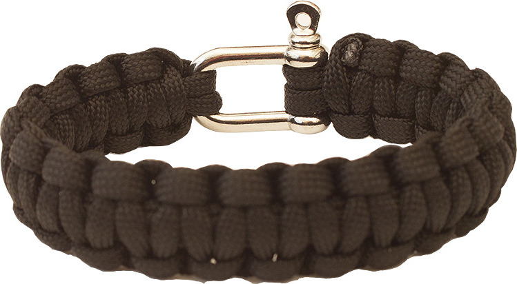 Paracord náramek HIGHLANDER - kovová spona černý