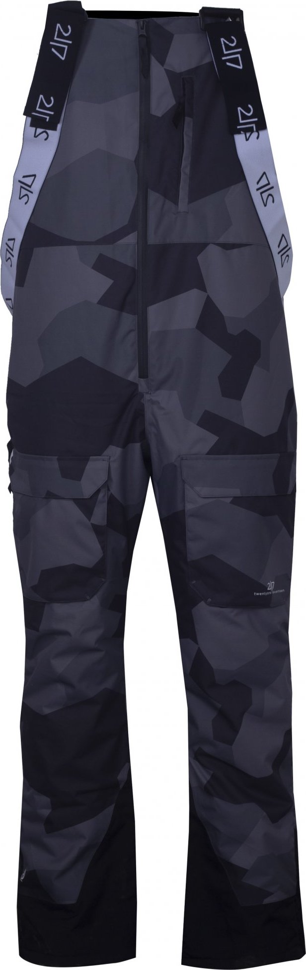 Pánské lyžařské kalhoty s náprsenkou 2117 Backa Eco černá camo Velikost: S