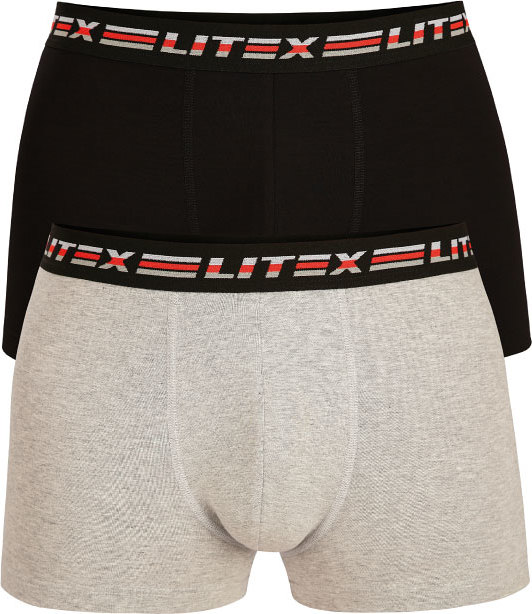 Pánské boxerky LITEX 1ks bílé/černé Velikost: L, Barva: černá
