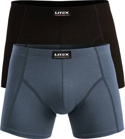 Pánské boxerky LITEX 1ks šedé/černé Velikost: M, Barva: šedomodrá