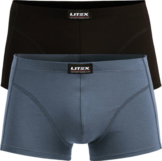 Pánské boxerky LITEX 1ks šedé/černé Barva: černá, Velikost: XL