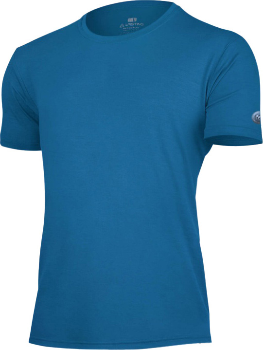 Pánské merino triko LASTING Chuan modré Velikost: M
