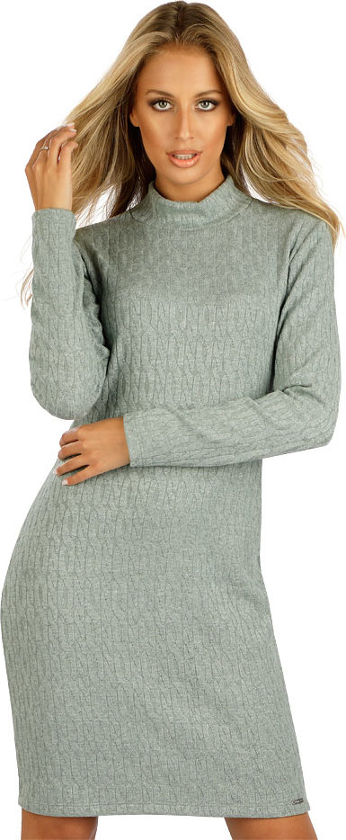 Dámské šaty LITEX s dlouhým rukávem zelené Velikost: L, Barva: šedozelená