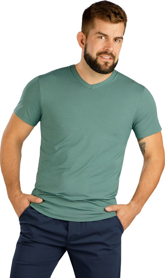 Pánské triko LITEX s krátkým rukávem zelené Velikost: XL, Barva: tmavě zelená