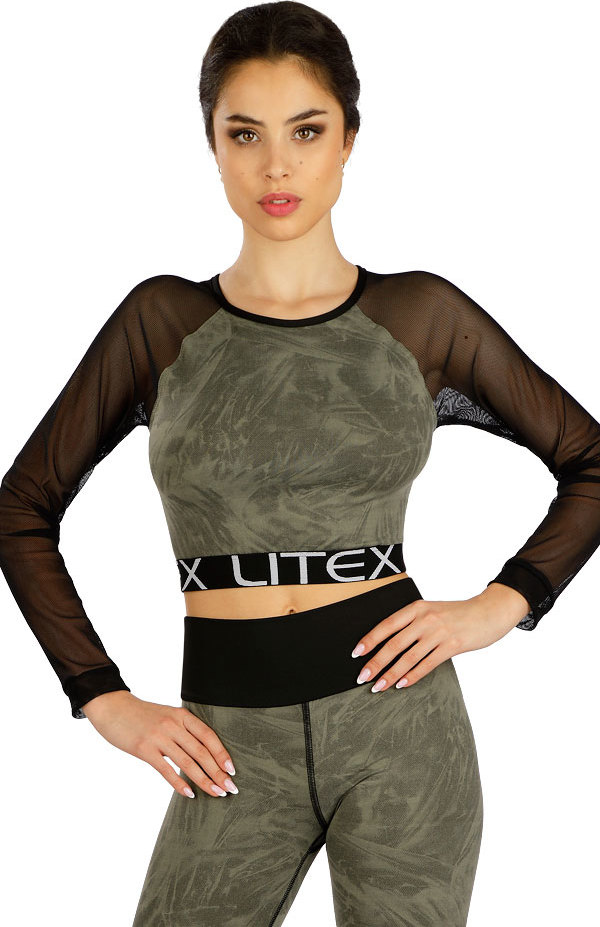 Dámské Crop top triko LITEX zelené Velikost: M