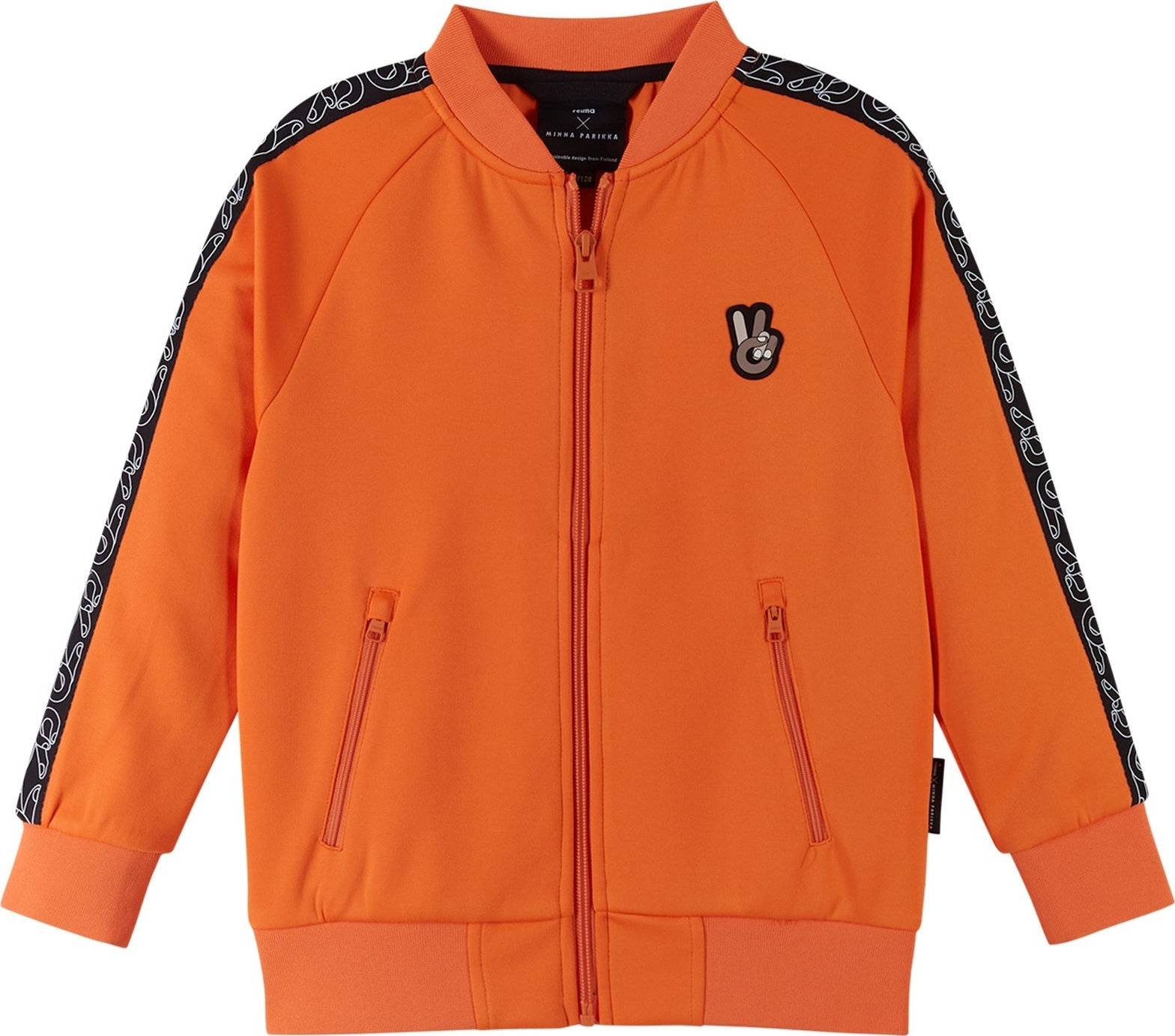 Dětský rychleschnoucí svetr REIMA Peace Full - Zip - True Orange Varianta: 134-140