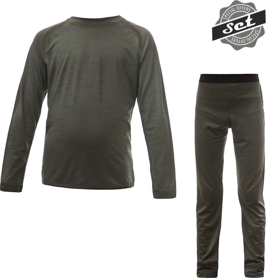 Dětský merino set SENSOR Air zelený Barva: Zelená, Velikost: 120