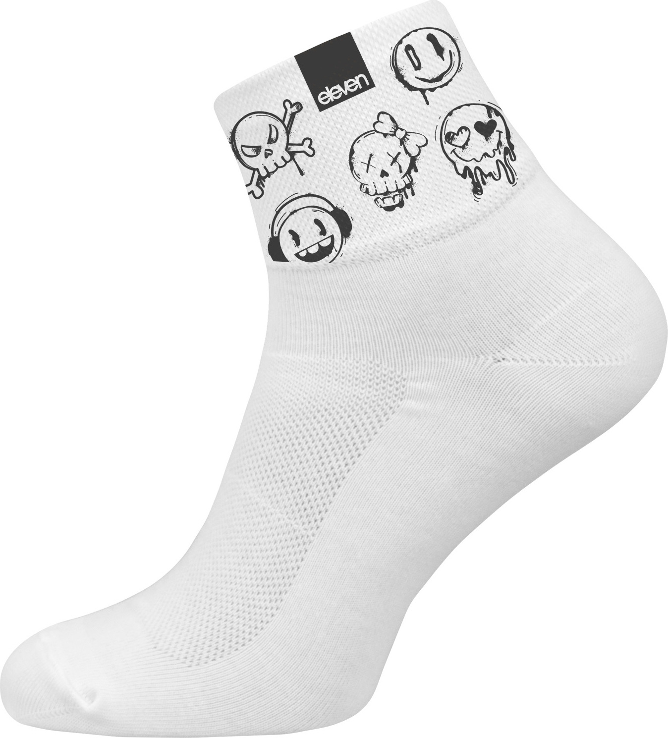 Ponožky ELEVEN Huba Skullies bílé Velikost: L (42-44)