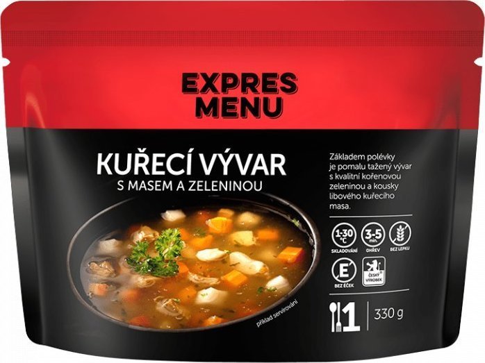 Kuřecí vývar s masem a zeleninou EXPRES MENU (1 porce)