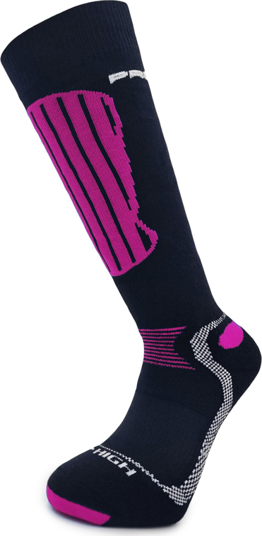 Unisex lyžařské podkolenky PROGRESS X-High- černá/růžová Velikost: 39-42