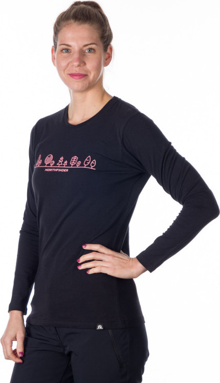 Dámské bavlněné triko NORTHFINDER Arlene černé Velikost: XL