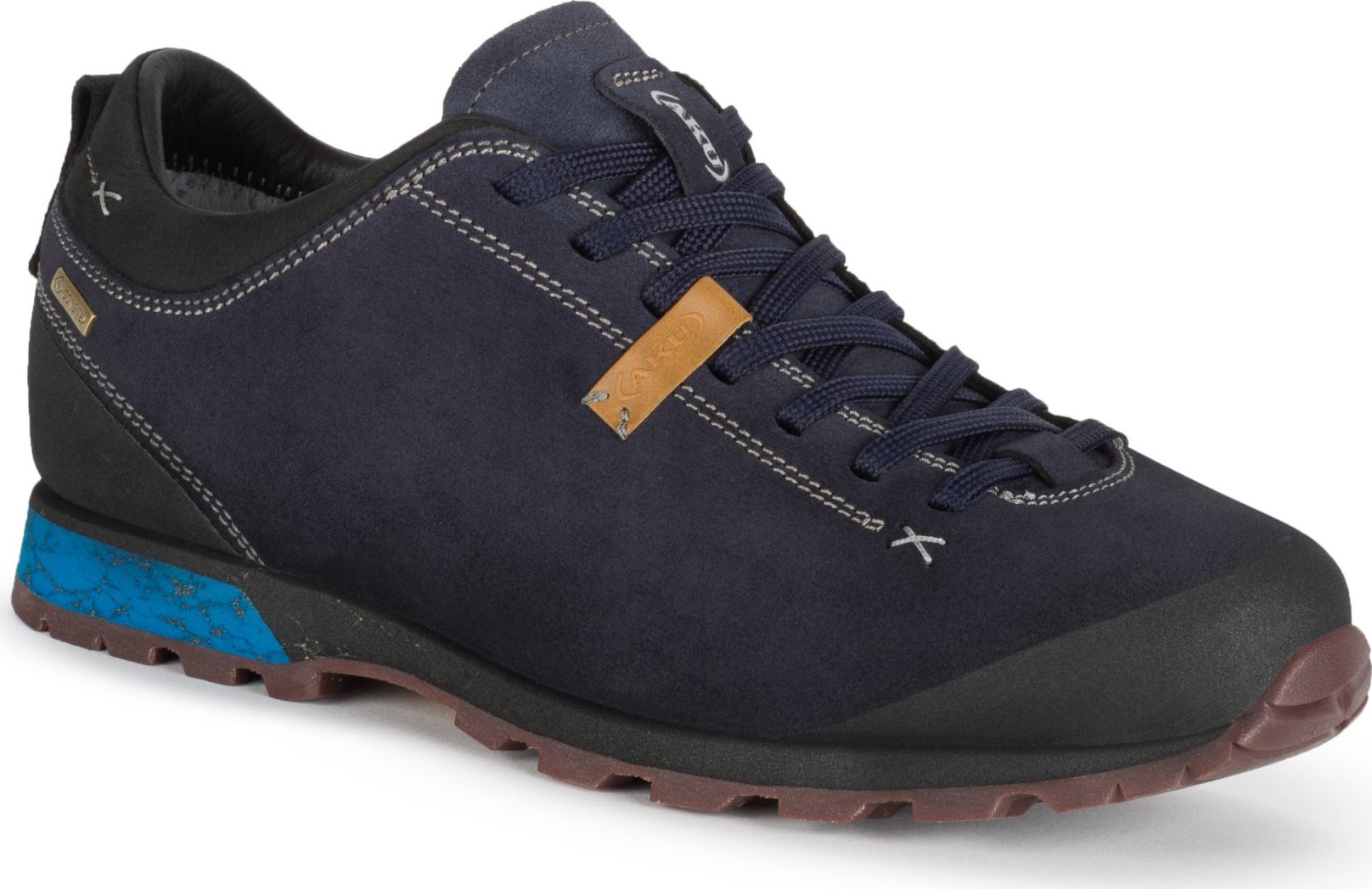 Pánské vycházkové boty AKU Bellamont Suede GTX modro / tm. modrá Velikost: 9,5 (44)