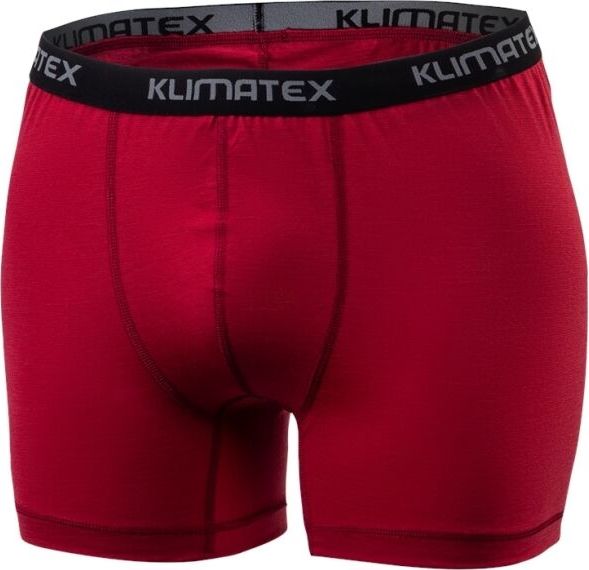 Pánské merino boxerky KLIMATEX Sant červené Velikost: M