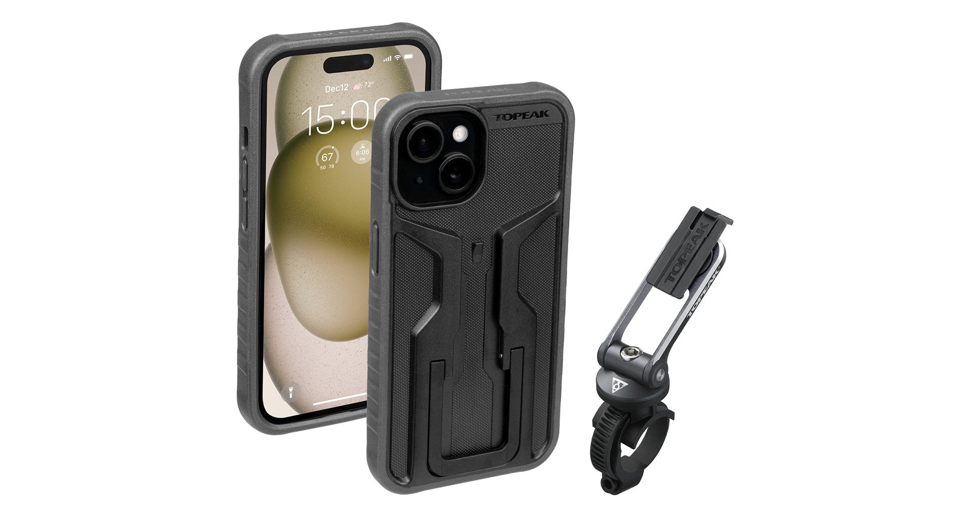 TOPEAK obal RIDECASE pro iPhone 15 černá/šedá