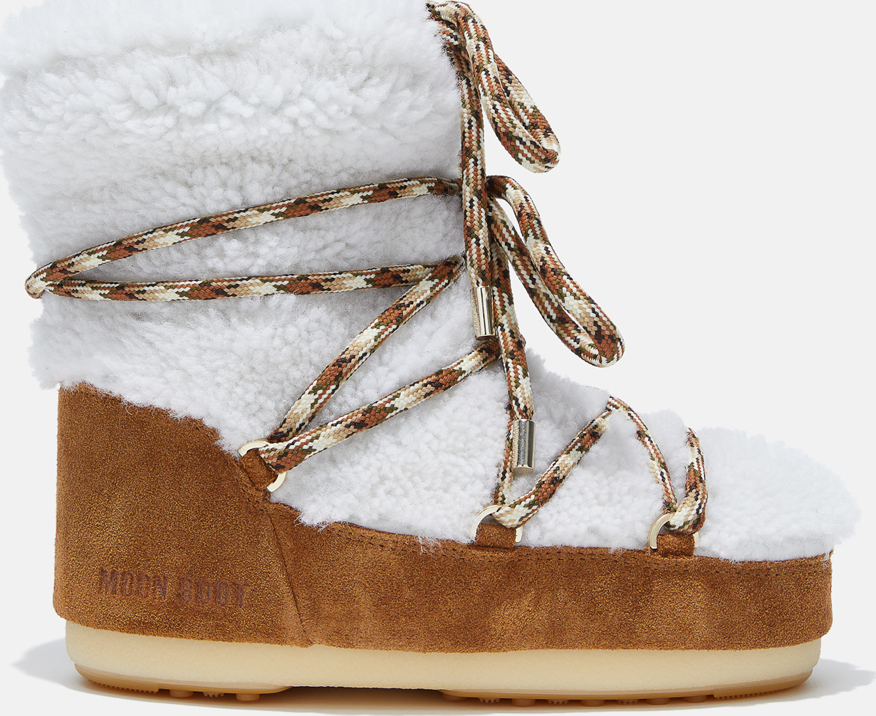 Dětské boty MOON BOOT Light low shearling bílohnědé Velikost: EU 31/32