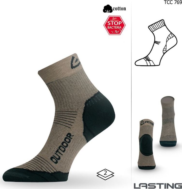 Funkční ponožky LASTING Tcc béžové Velikost: (46-49) XL
