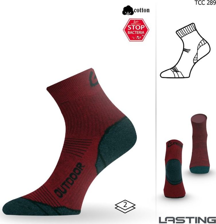 Funkční ponožky LASTING Tcc červené Velikost: (42-45) L