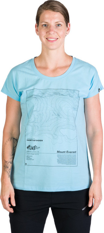 Dámské bavlněné triko NORTHFINDER Gayle modré Velikost: XS