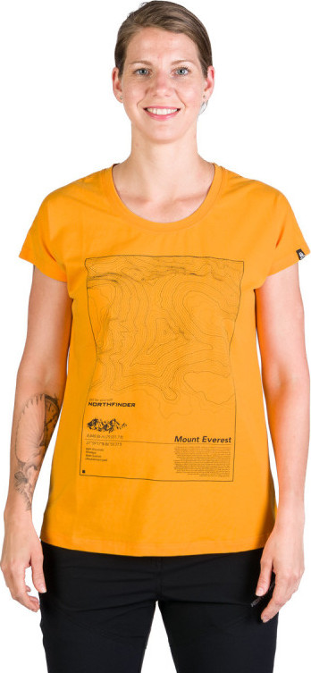 Dámské bavlněné triko NORTHFINDER Gayle oranžové Velikost: L