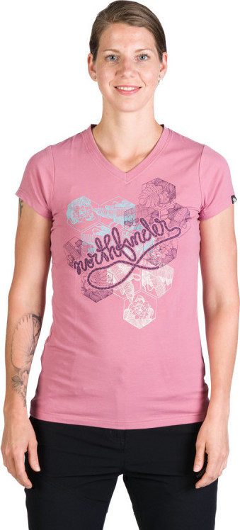 Dámské bavlněné triko NORTHFINDER Sherry růžové Velikost: S