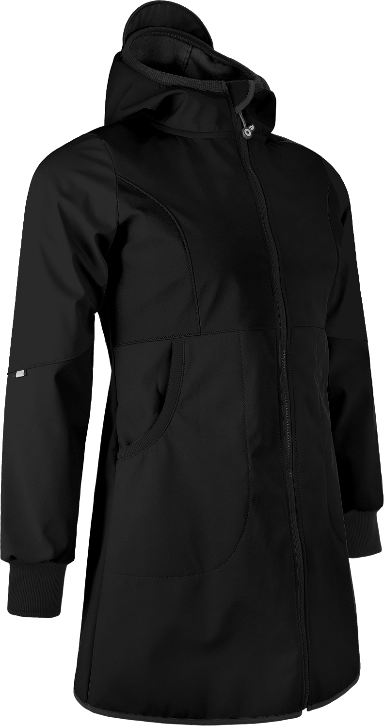 Dámský softshellový kabát UNUO s fleecem Street, Černá Velikost: XL