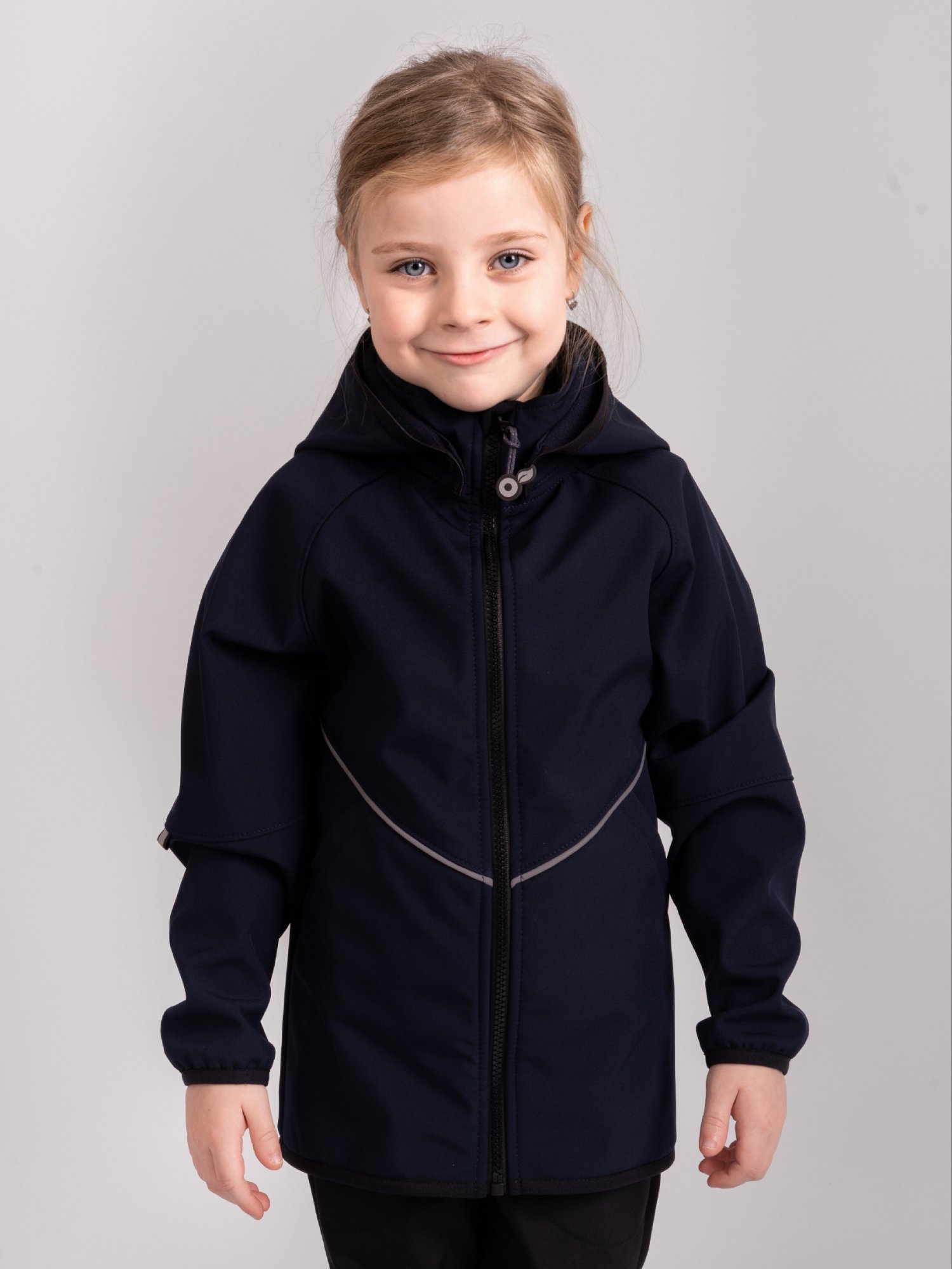 Dětská softshellová bunda UNUO s fleecem Slim, Tm. Modročerná Velikost: 158/164