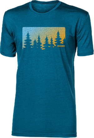 Pánské merino triko PROGRESS Hrutur Forest modré Velikost: XXL