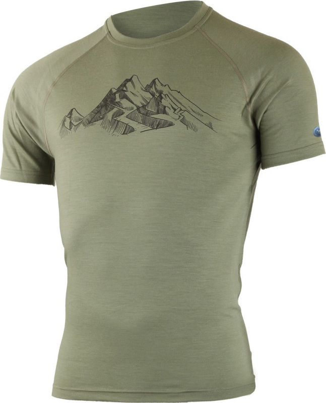 Pánské merino triko LASTING Hill zelené Velikost: XL