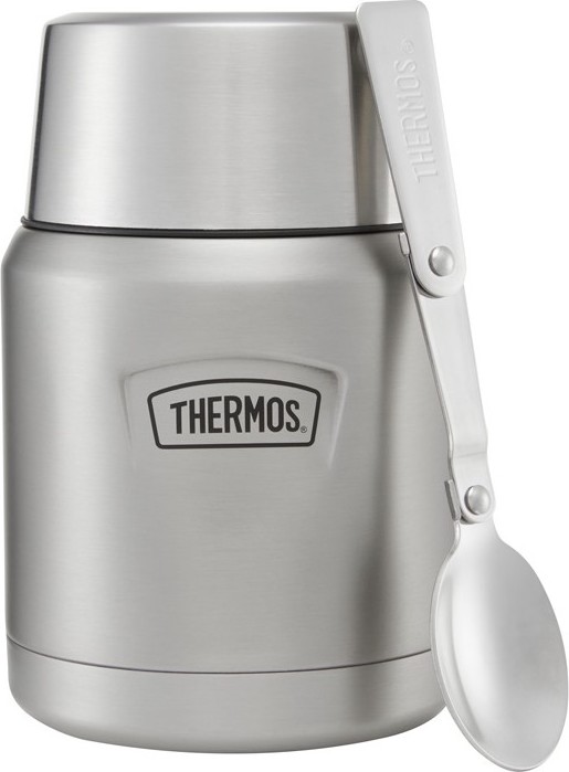 Termoska na jídlo THERMOS Icon se skládací lžící a šálkem - nerez 0,47 l