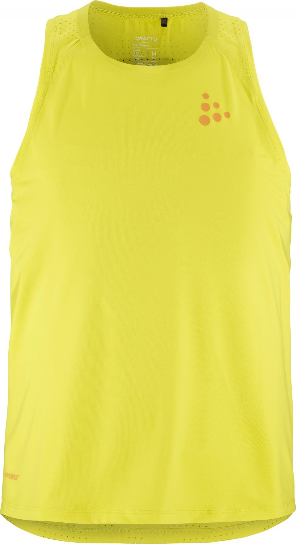 Pánský běžecký nátělník CRAFT PRO Hypervent 2 - žlutá Velikost: XL