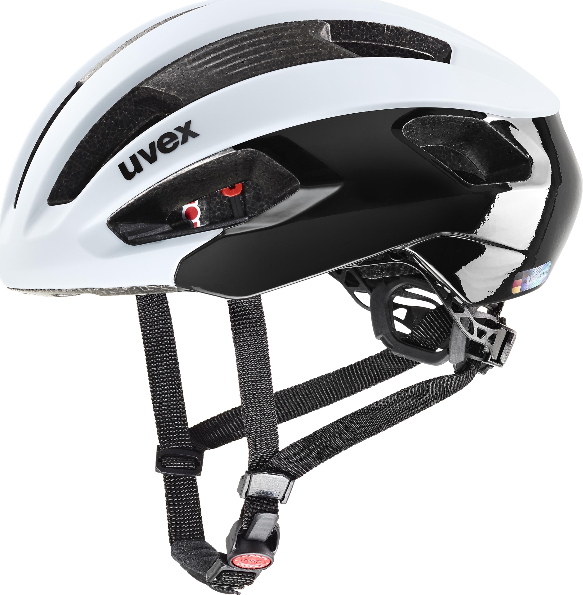 Cyklistická helma UVEX Rise CC bíločerná Velikost: 56-59