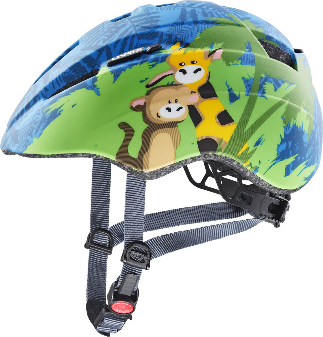 Dětská cyklistická helma UVEX Kid 2 CC Jungle zelenomodrá