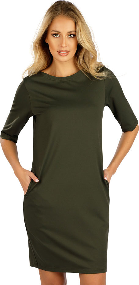 Dámské šaty LITEX s krátkým rukávem zelené Velikost: S, Barva: khaki