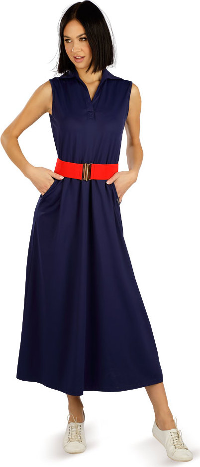 Dámské šaty LITEX bez rukávu modré Velikost: S, Barva: tmavě modrá