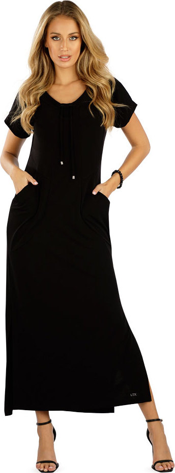 Dámské šaty LITEX s krátkým rukávem černé Velikost: XL, Barva: černá