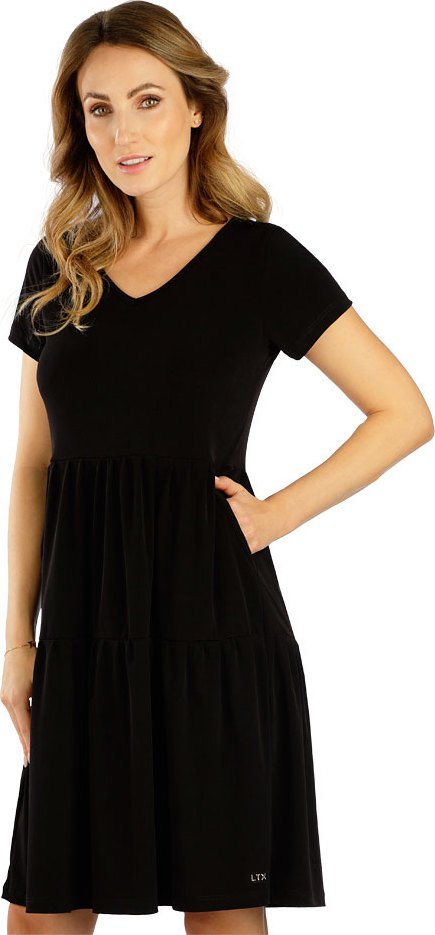 Dámské šaty LITEX s krátkým rukávem černé Velikost: L, Barva: černá